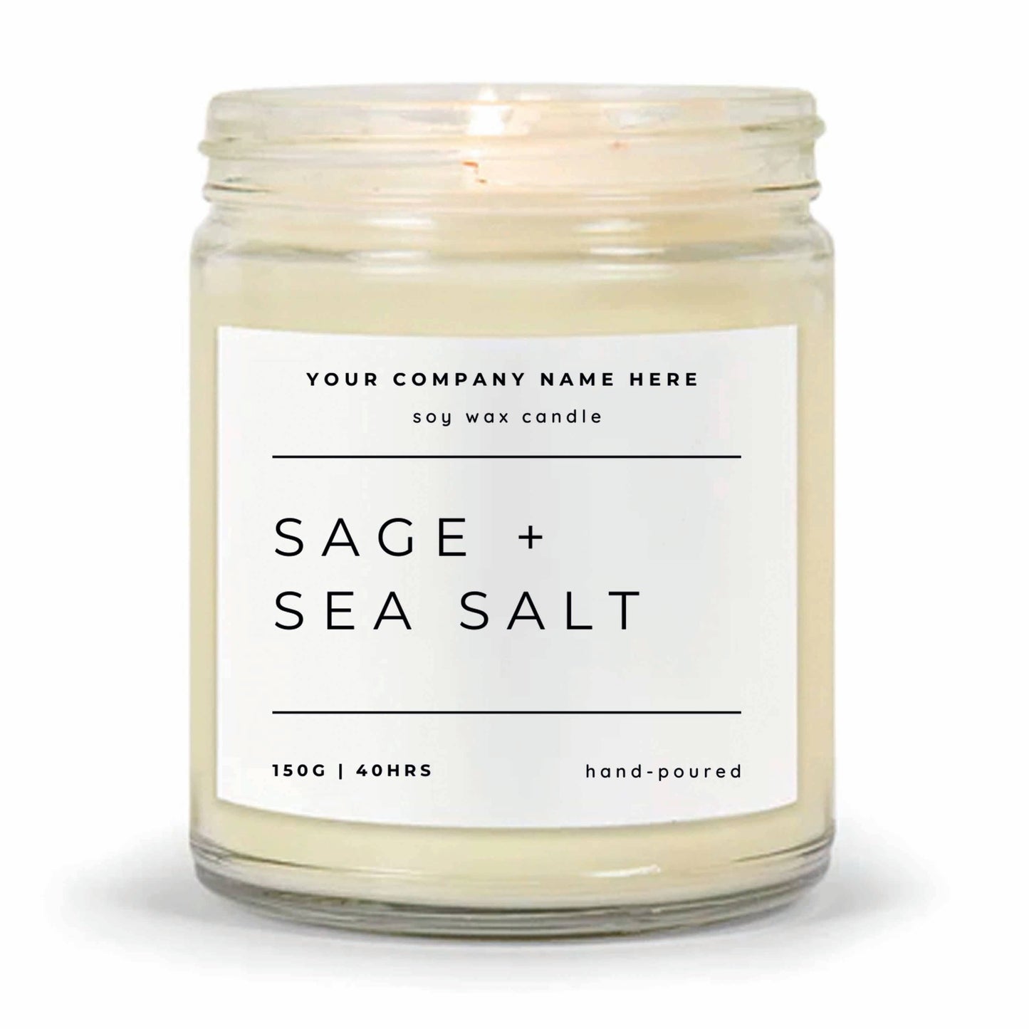 Divine Feminine Pathways Soy Candle | Clear Jar: Sage & Sea Salt / 110ml