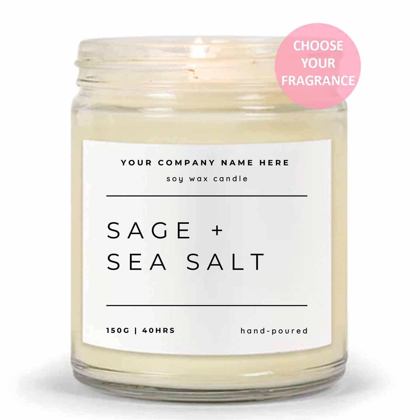 Divine Feminine Pathways Soy Candle | Clear Jar: Sage & Sea Salt / 110ml